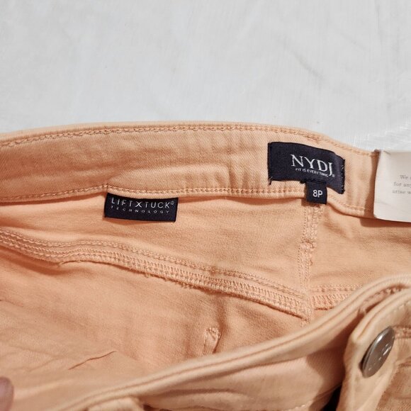 NYDJ Chloe Capri crop stretch Jeans Women's Size 8P Melon Side Slits  NWT ---7 - Picture 8 of 11
